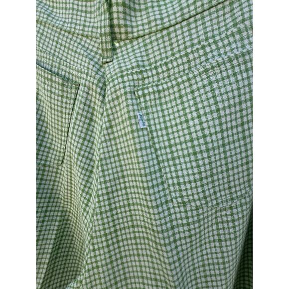 Rare 70s Green And White Plaid Levi’s 30” Waist High Waisted Picnic - Picture 8 of 8